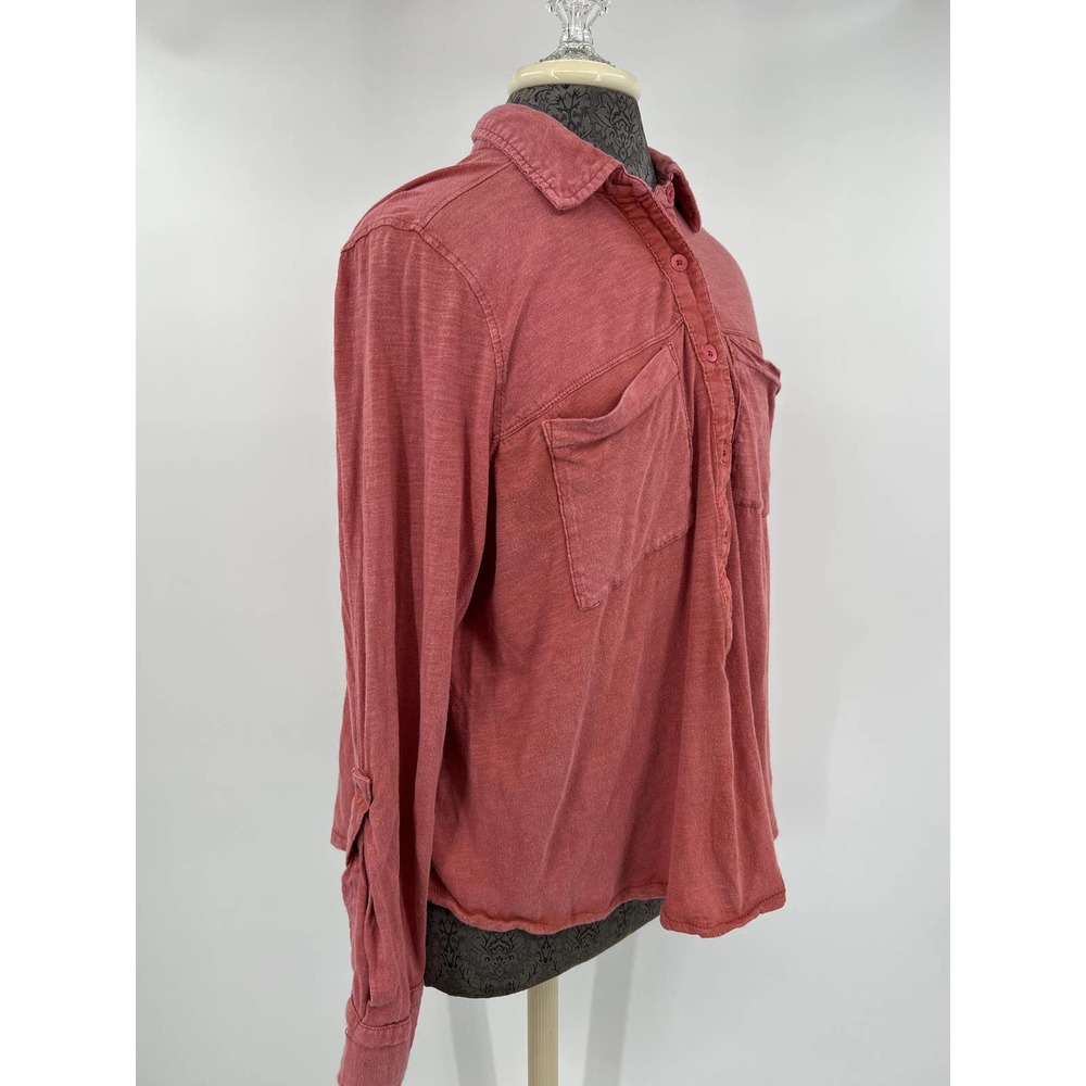 Pilcro and the letterpress anthropologie pink red shirt size 2X - Picture 2 of 5